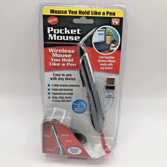 Pocket Mouse Pen As Seen On TV Genuine USB Wireless Optical 2-in-1 Digital Pen - Picture 1 of 3
